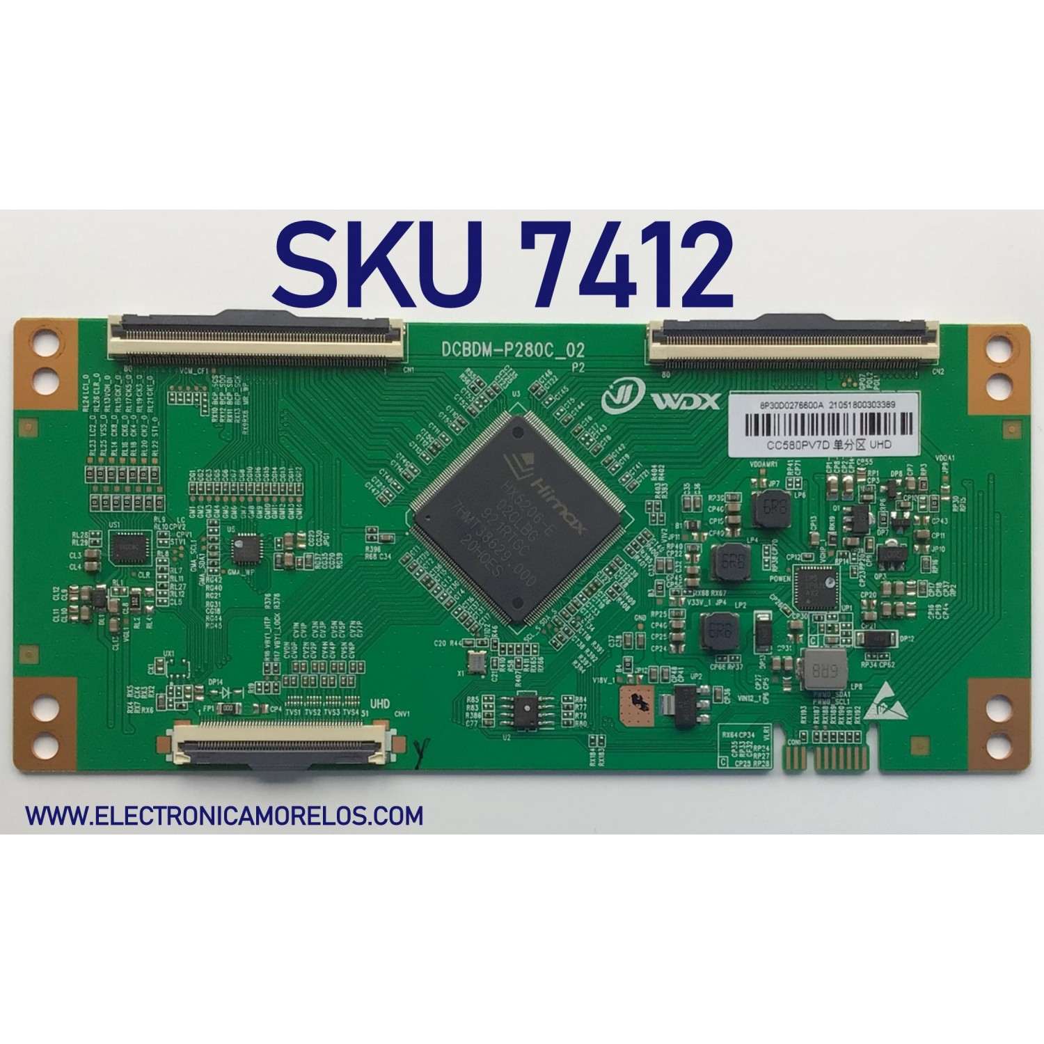 T-CON PARA TV VIZIO / NUMERO DE PARTE 8P30D0276600A / DCBDM-P280C_02 / CC580PV7D / 21051800303389 / PANEL TPT580WR-PV7D.Q REV:S02G / DISPLAY CC580PV7D VER.02 / MODELOS V585-J01 / V585-J01 LMXUE9